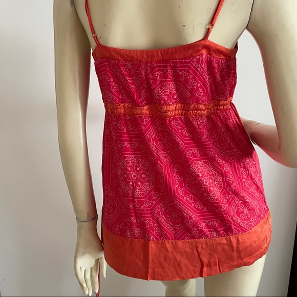 Ella moss orange and pink camisole with satin trim - Picture 5 of 8